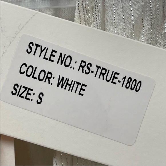 Rococo Sand White Mini Dress With Silver Metallic Thread Size Small NWT - Picture 8 of 8